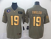 Nike Vikings 19 Adam Thielen 2019 Olive Gold Salute To Service Limited Jersey,baseball caps,new era cap wholesale,wholesale hats